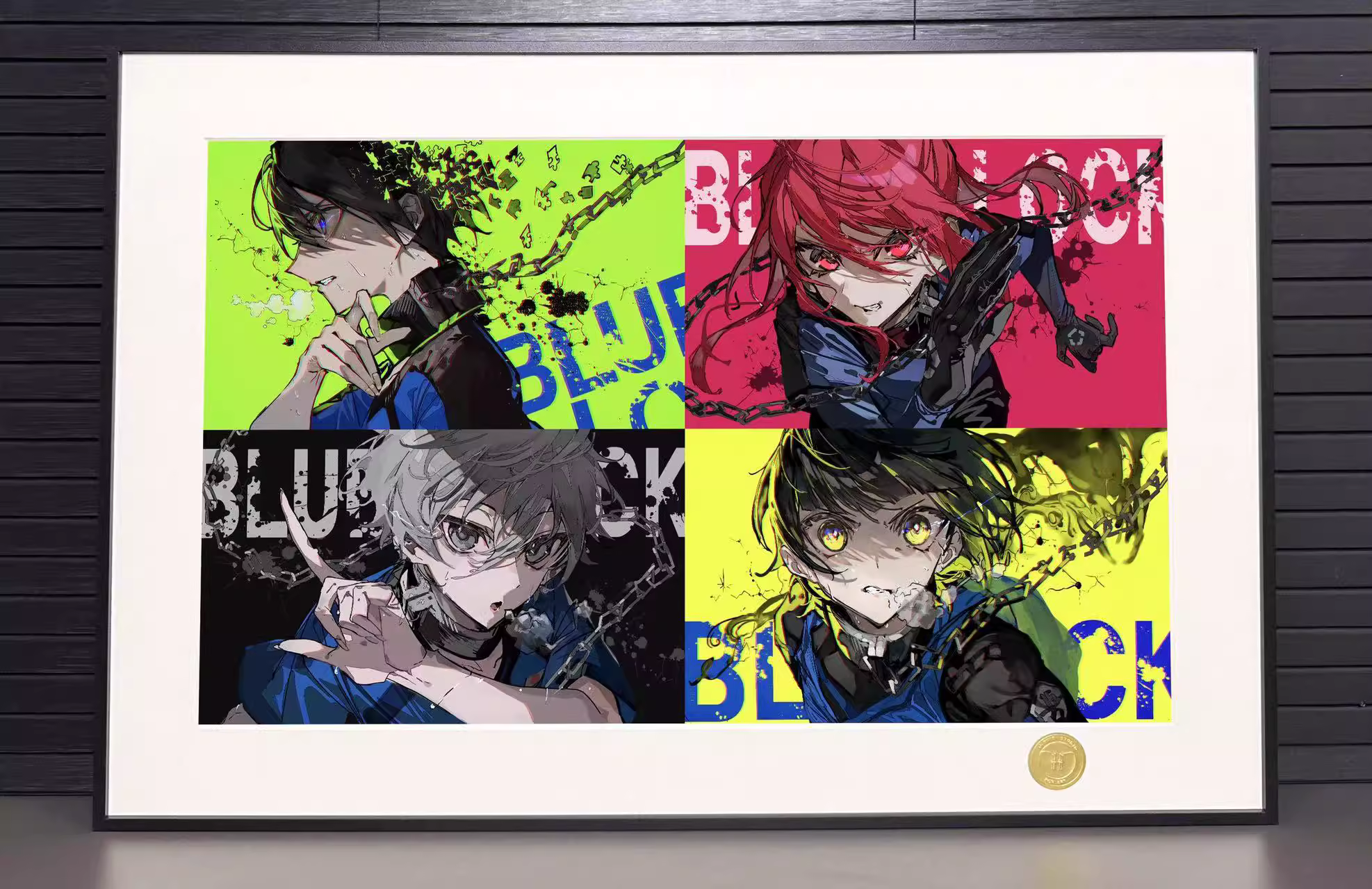 【Pre-sale】Decorative Painting of Four Characters of Blue Block-H2 Studio