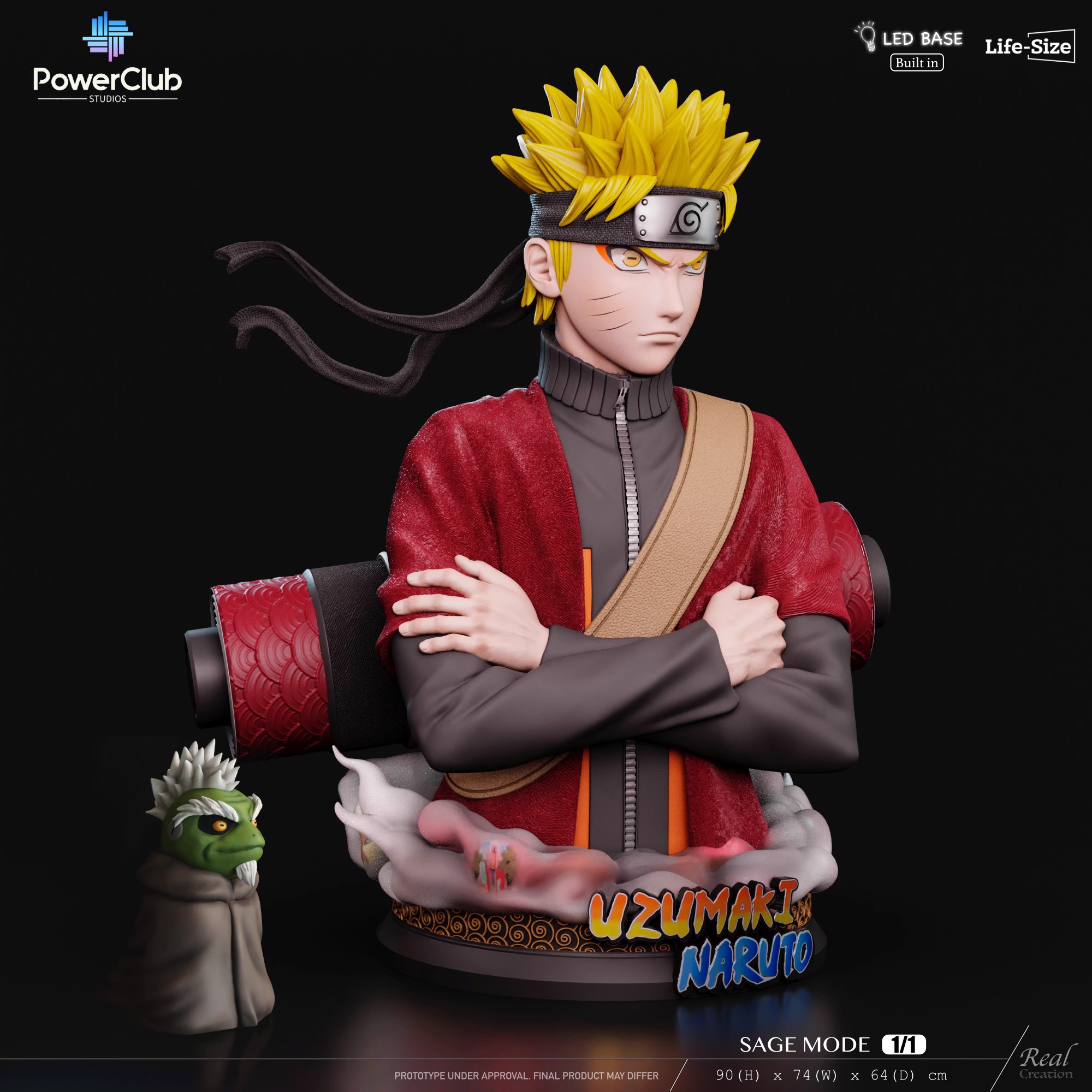 【Pre-sale】1/1 Scale Bust of Naruto Sage Mode with LED-PowerClub and RCS Studios