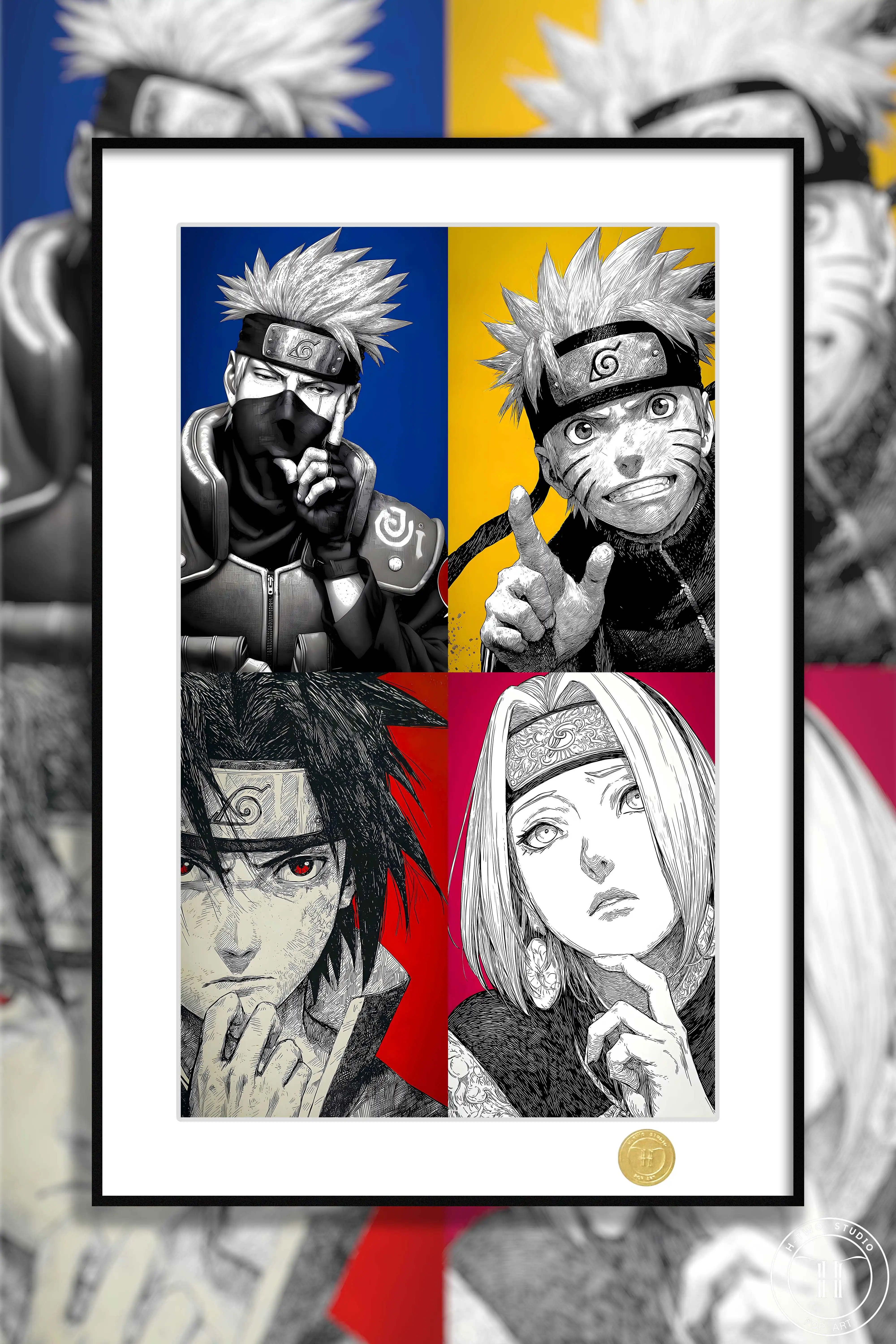 【Pre-sale】Decorative Painting of Four Characters of Naruto-H2 Studio