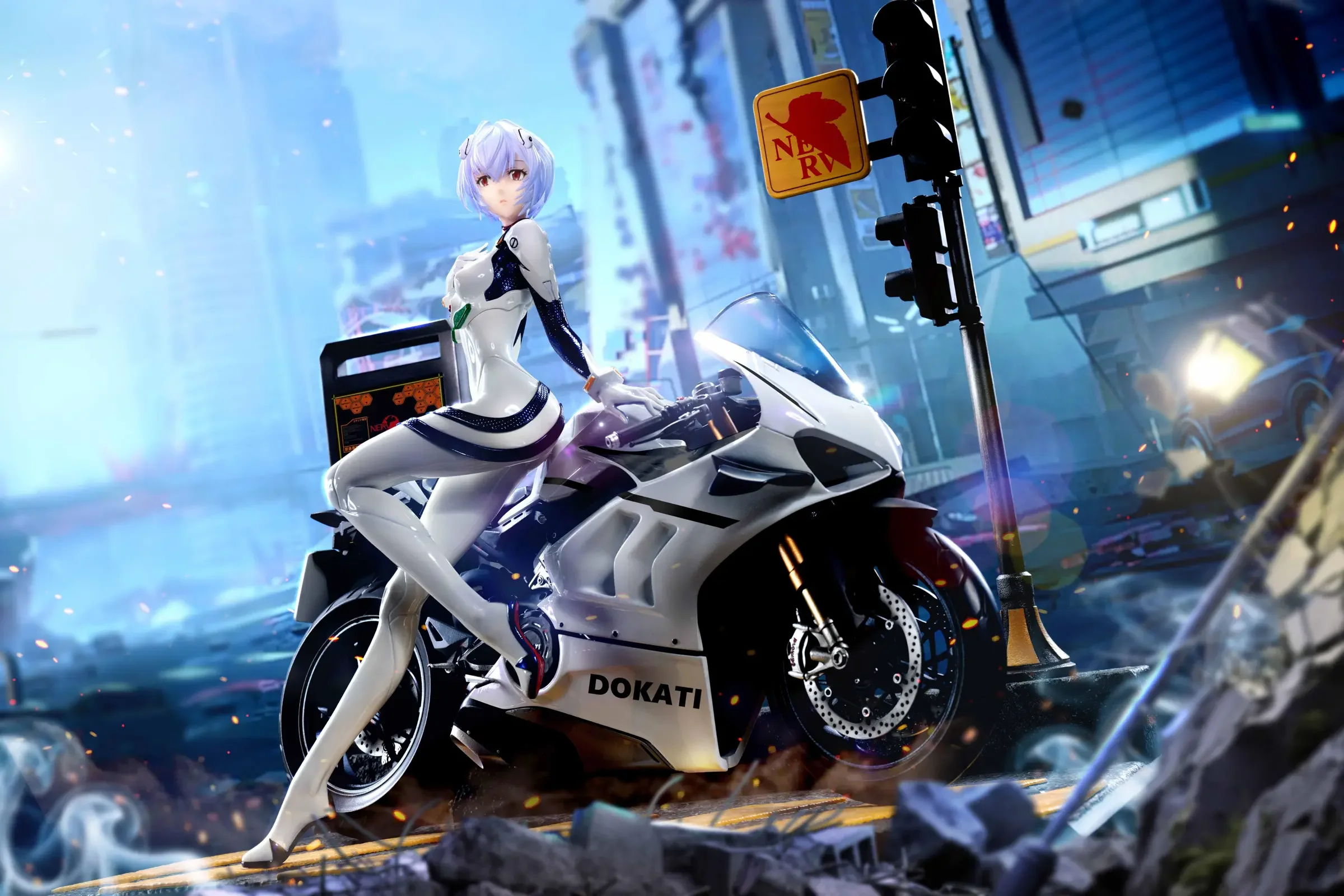 【Pre-sale】1/6 Scale Riding Motorcycle Rei Ayanami-KOL brother Studios