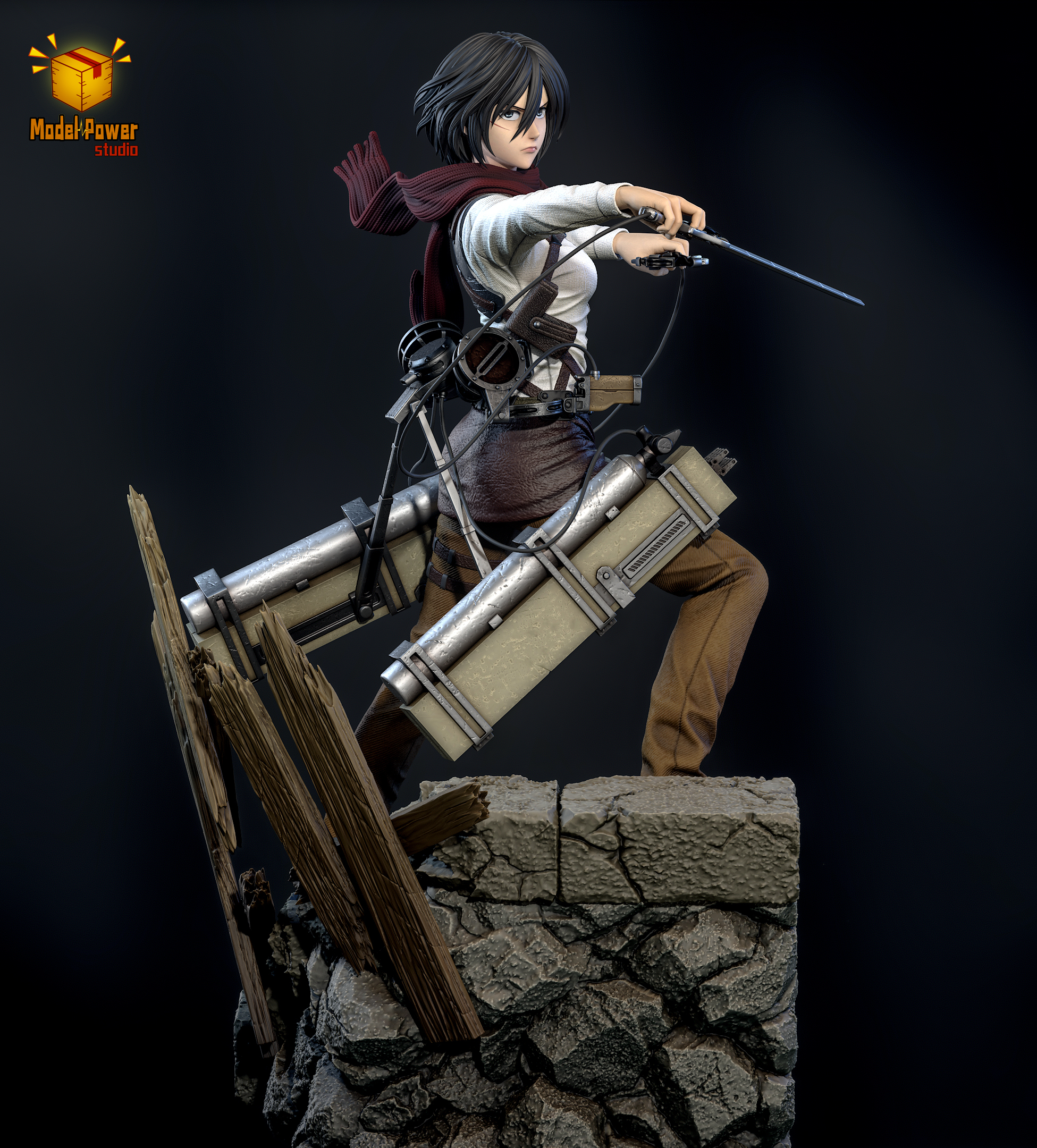 【Pre-sale】Basement Group Eren, Armin and Mikasa-Attack on Titan-Model Power Studio